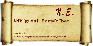 Négyesi Erzsébet névjegykártya